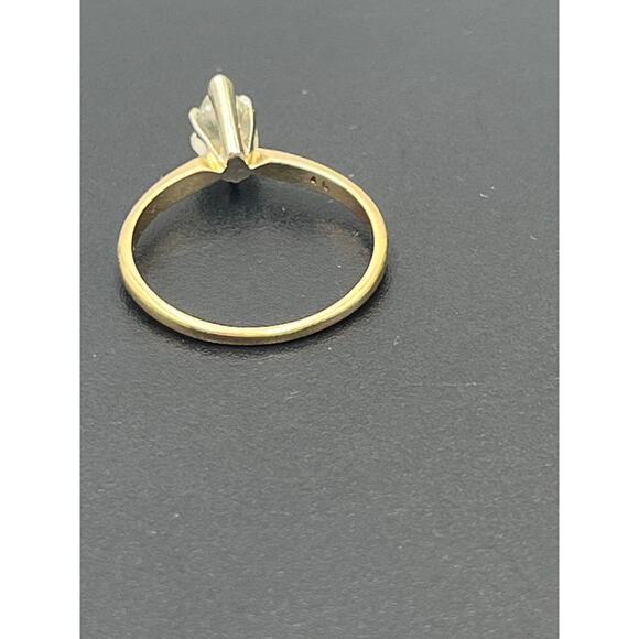 Kay Jewelry Vint Estate Prong Pear 14K Gold Solitaire .30-.40 Diamond Ring Sz 8 - Picture 9 of 16